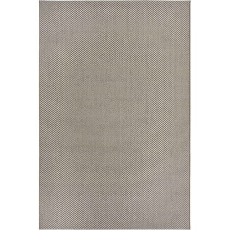 Tapis exterieur 76 x 150 cm, motif géométrique kilim, couleurs beige, marron, structure tissée pour terrasse et jardin, entretien facile