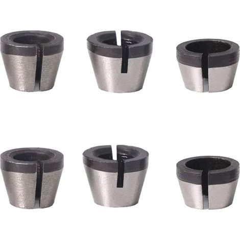 Tête De Mandrin 6pièces Hss Pince De Serrage Defonceuse Tête Adaptateur Convertisseur Pour Défonceuse Perceuses Machine De Gravure Rogneuse Menuiserie Électrique Pince De Routeur Titulaire(6/6.35/8mm) (1/5)
