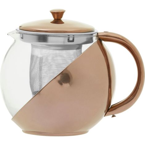 Interiors By Premier Elegant Design Stainless Steel Teapot With Copper Finished Infuser, Durable Tea Pot, Practical Tea Pot (1/5)
