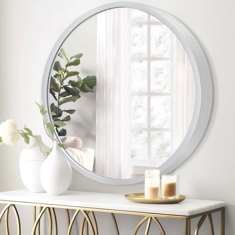 Miroir Mural Rond pour Salle de Bain - Miroir de courtoisie Vintage avec Cadre en métal - Petit Miroir de Maquillage pour Salon, Chambre, dortoir, entrée et Plus Encore (1/5)