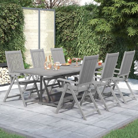 Set da Pranzo da Giardino 7 pz in Legno Massello di Acacia vidaXL (1/5)
