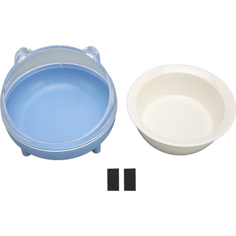 Bols de nourriture surélevés pour chats, en céramique, surélevés, pour éviter les déversements, inclinés avec support pour chaton bleu (1/5)