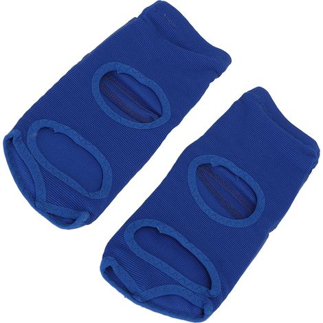 2 pièces Protections de Pieds en Cuir Souple pour Entraînement de Boxe, Équipement Sparring Homme Femme Bleu Taille 35 (1/5)