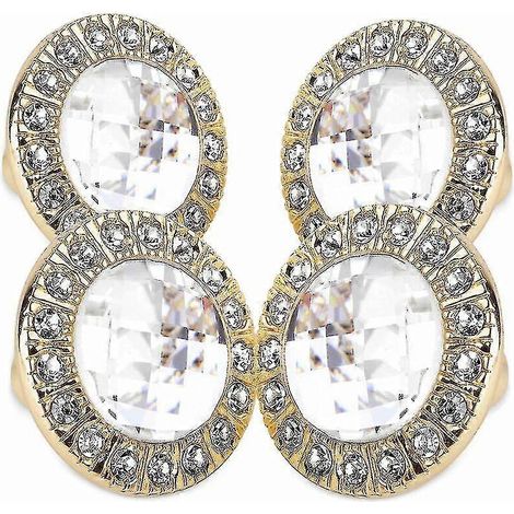 Lot de 4 poignées de porte rondes de 30 mm, ornées de strass et de cristaux scintillants, pour portes et tiroirs de placards de cuisine. Couleur : or. (1/4)