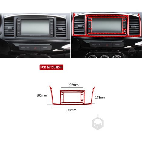 (Sortie d'air centrale) compatible avec Mitsubishi Lancer EVO X MR 2008-2015 Accessoires auto Kit d'autocollants décoratifs intérieurs en fibre de carbone rouge pour porte de garage relevable (1/5)
