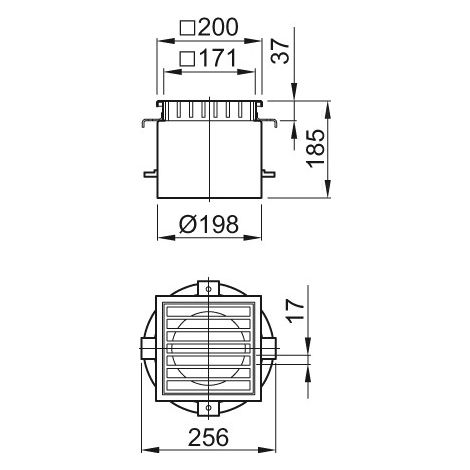 ACO Aufsatzstück 200x200/ M125/ V2A/mit Rost, 5084.94.00
