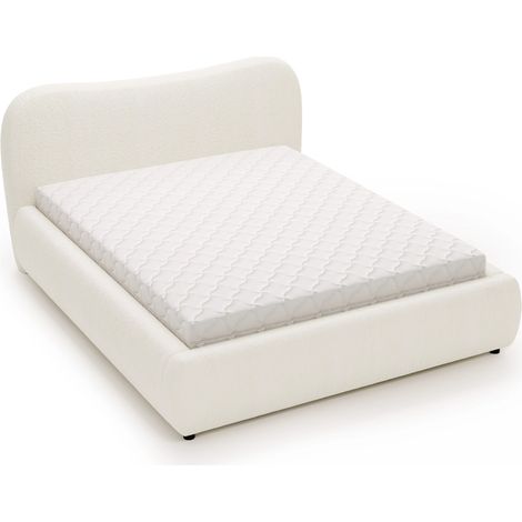MEUBLER DESIGN Lit Coffre En Tissu Bouclette Lumia - Tissu Bouclé Crème - 160x200, Style ,  x  x  cm (1/5)