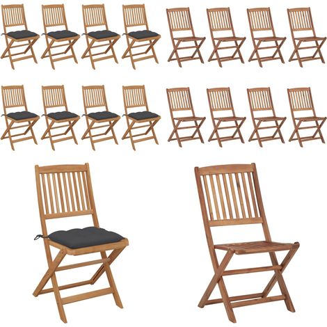 Klappbare Gartenstühle 8 Stk. mit Kissen Massivholz Akazie - Gartenstühle - Klappstühle - Holzstühle - Esszimmerstühle - Outdoor Möbel - Home & Living (1/5)