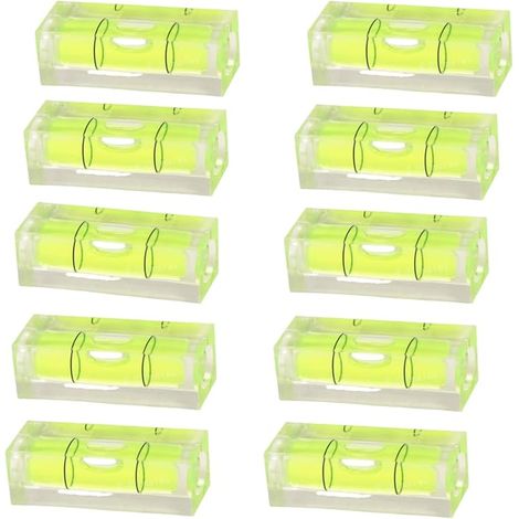Mini Spirit Level, 10 Pieces Small Level, Mini Level for Camping Car Precision Bubble Level, for Balance Measurement (15 x 15 x 40 mm) (1/5)