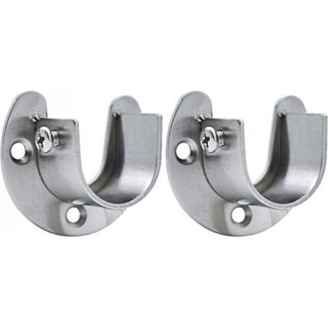 Embouts de tringle à vêtements en acier inoxydable de 32 mm, lot de 2 supports de tringle robustes avec vis, en forme de U, faciles à installer
