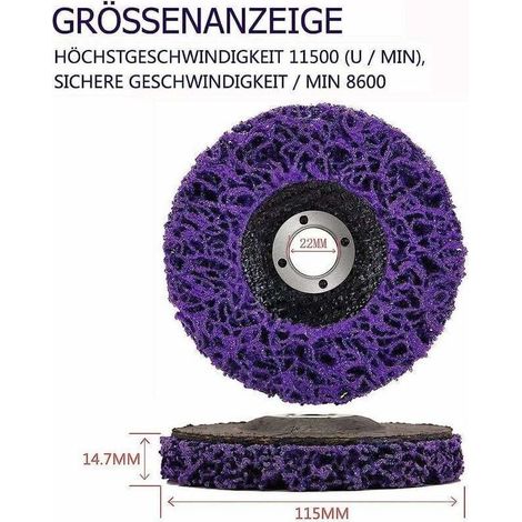 Lot de 5 Disques Abrasifs Violet pour Meuleuse d’Angle 115 x 22 mm Pour Ponçage, Décapage Peinture et Traitement de Surface (1/3)