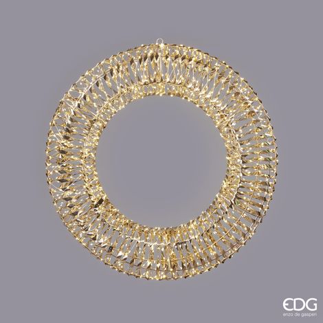 Corona natalizia in metallo con luce LED calda per decorazioni natalizie -Ø 60 cm (1/4)