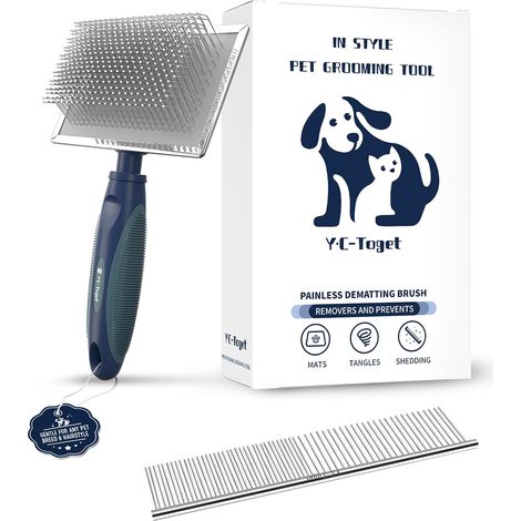 Brosse Slicker Douce pour Chien avec Pins à Billes Protectrices – Démêlage (1/5)