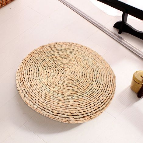 Handgewebter Pouf aus Schilf, Tatami-Sitzkissen für Yoga, Balkon, Erkerfenster (1/5)