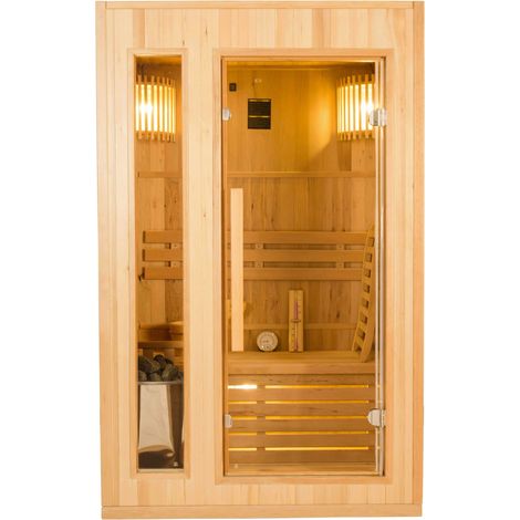 Sauna Finlandese ad Infrarossi 2 Posti 120x110 cm H190 in Legno di Abete Zen 2 (1/5)