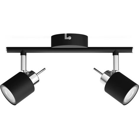 Philips Meranti Foco de superficie con 2 puntos de luz (Negro) - Casquillo GU10