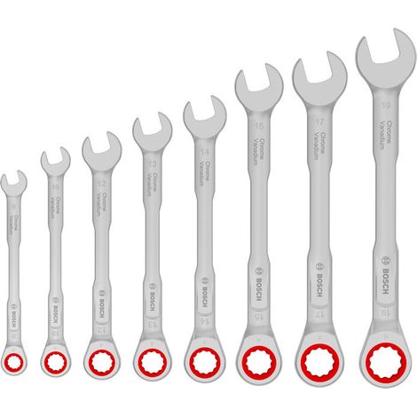 Bosch Ratschen-Ring-Maulschlüssel-Set, 8-19 mm 8-tlg. - 1600A03AG5 (1/5)