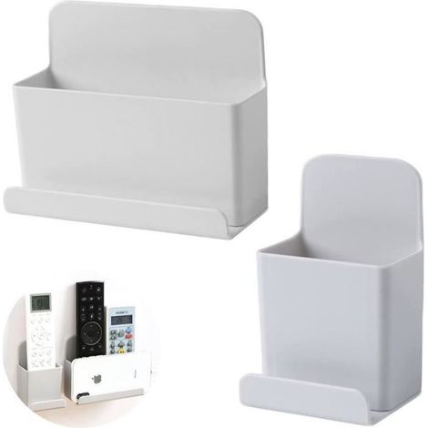 Boîte De Rangement Télécommande - PP Auto-Adhésif Murale - Pour Télécommandes TV Climatiseur Et Smartphone - 1 Pièce (1/4)