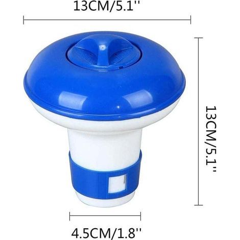 AIPERQ Distributeur de Chlore Comprimés de Chlore ou Granules, Flotteur Chimique Piscine, Diffuseur de Chlore pour Nettoyage des Piscines ou Hot Tubs Spa - 5inch (1/3)