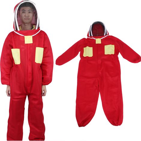 Combinaison de protection rouge pour apiculteur avec double fermeture éclair, respirante, accessoire pour apiculteur, taille XXL (1/5)