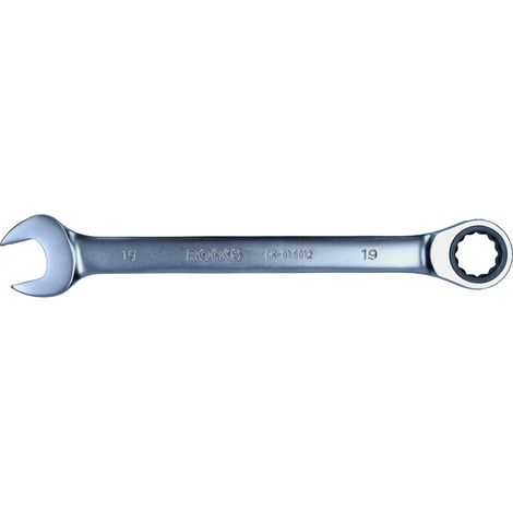 Chiave combinata a cricchetto ROOKS 19 mm in acciaio CrV 6150 (OK-01.6012)