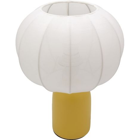 Lampe de table Requi en céramique jaune et tissu Ø25 cm (1/5)