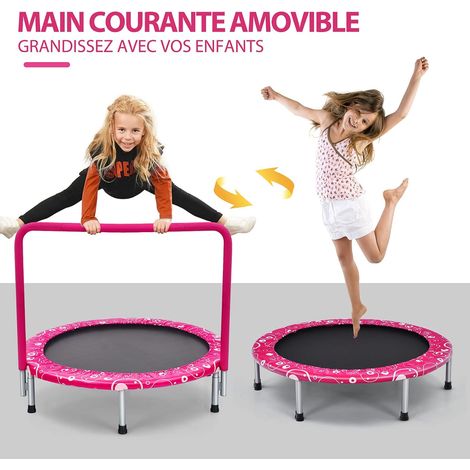 Costway – Trampoline pliable pour enfants Ø 92 cm – Housse de sécurité matelassée – Poignée recouverte – Charge maximale 150 kg – Utilisation intérieure et extérieure (1/5)