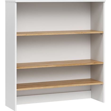 Badschrank Viktor, Weiß/Artisan, 93.6 x 100.4 cm mit offenen Regalen, Vicco
