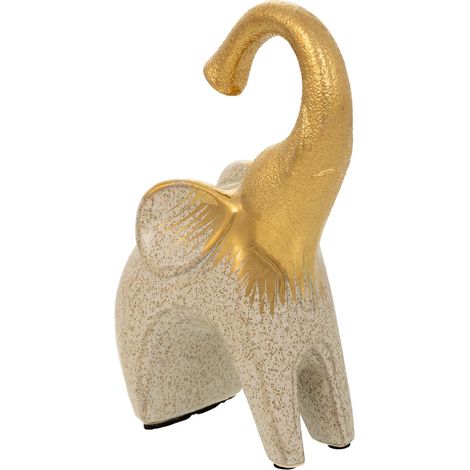 Elefante decoración de cerámica dorado 12,5x7,5x20 (1/5)