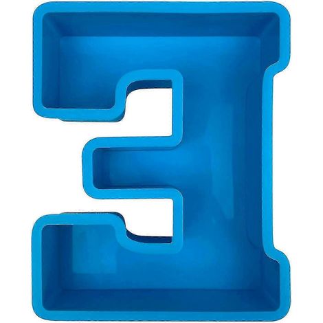 Moule à gâteau alphabet, lettre anglaise en silicone, lettre E en 3D (1/3)