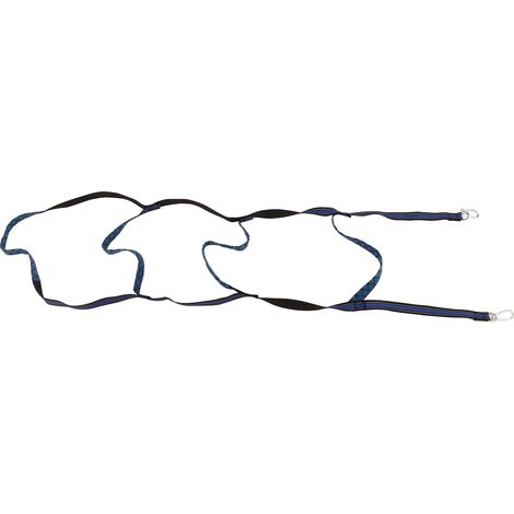 Échelle de bain en corde pour bateaux, avec crochets, en nylon bleu, portable et pliable, 4 marches, pour yachts, kayaks et bateaux pneumatiques. (1/5)