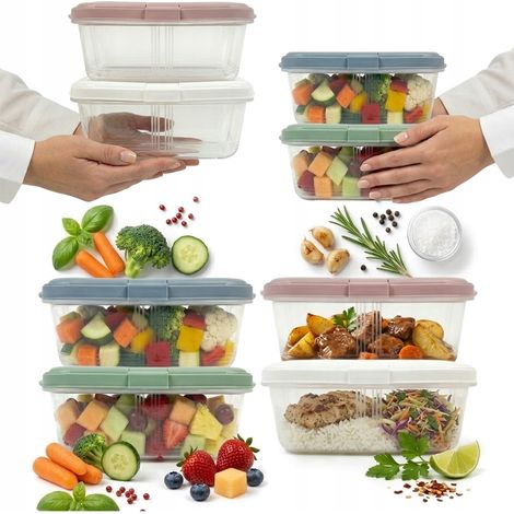 Juego de 3 recipientes para alimentos de 0,4 L para microondas. (1/5)