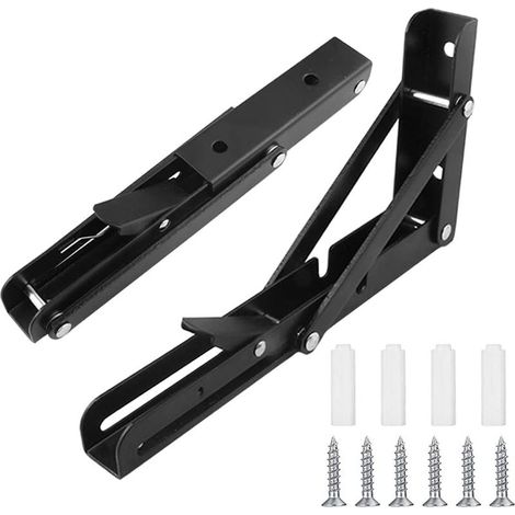 équerre Pliant Support Console Pliable En Acier Inoxydable. Supports D' étagères Pliants Charge. Lourds Support Console Pliable Rétractable. Pour Garage. Cuisine. Chambre.(20cm. 2Pièces) (1/5)