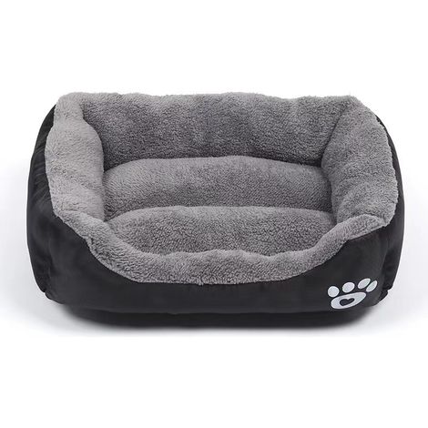 Kleines Hunde- und Katzenbett – weich und waschbar – Katzensofa – Schwarz, 43 x 32 x 10 cm