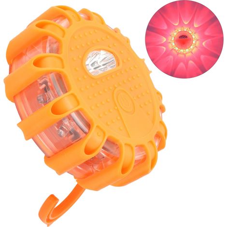 Gyrophare LED rond pour voiture, puissant feu de signalisation magnétique, clignotant, feux d'urgence (orange) (1/5)