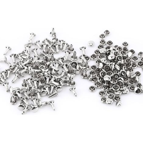 100 rivets tubulaires à double tête en métal pour la réparation et la décoration du cuir. (1/5)