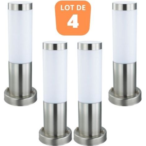 Lot de 4 Bornes Defne-3 inox E27 60W (1/4)