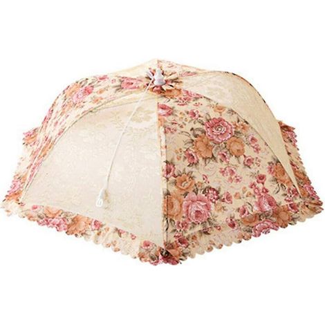 jaune Diamtre 50cm Cloche Alimentaire Moustiquaire Couverture Alimentaire Maille Pop-up Pliable Couverture Alimentaire