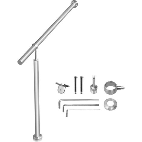 SWANEW Rampe Escalier Inoxydable Main Courante en Rampe d'escalier pour Escalier Extérieu/intérieur Angle réglable Fixation Mur 100cm (1/5)