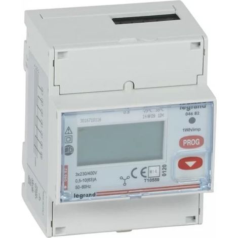 Legrand 004682 Contatore di energia trifase emDX3 - mid - inserzione diretta 63A - 4 mod