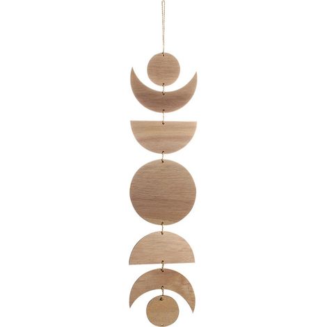 Adorno de pared de madera con fases lunares al estilo escandinavo,Con cordón para colgar,Decoración de techo,Decoración del hogar