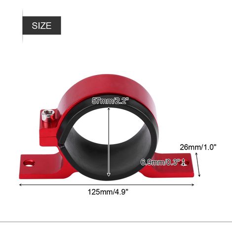 Montagehalterung für 60-mm-Kraftstoffpumpe aus roter Aluminiumlegierung, Befestigungsring und Einzelfilterhalterung (1/5)