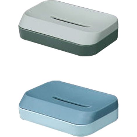 Porte-savon mural pour douche, lot de 2, boîte à savon pour douche, salle de bain, baignoire, lavabo de cuisine, garde les savons au sec, sans perçage, adhésif inclus (Style : Style 2)