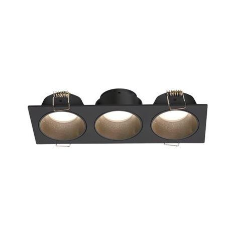 Mantra Aro empotrable cuadrado ANTILLA 3 luces mini GU10 (no incl.) negro, corte Ø152x50mm (1/3)