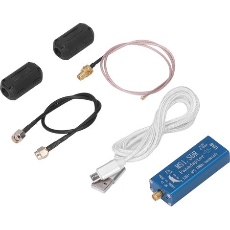 SDR Récepteur Radio MSI.SDR 2GHz 10kHz, Kit Complet pour Écoute HF VHF UHF, Récepteur Numérique Haute Sensibilité, Idéal pour Radioamateurs et Expérimentateurs, avec Antenne et Accessoires (1/5)
