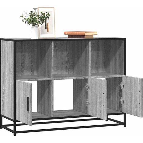 Sideboard Grau Sonoma 100x35x76 cm Holzwerkstoff