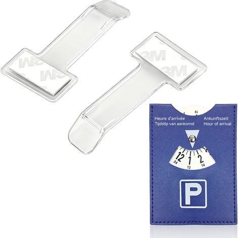 European Parking Disc + 2 Ticket Holders – Soft-Touch Synthetic Leather 10 x 13 cm – Blue – for Car, Motorcycle, Motorhome, Caravan (1/5)