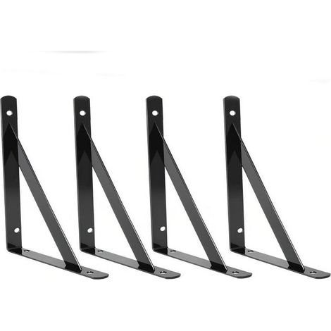 GDHZS- 4 Pièces Équerres Étagère de Fixation Murale, 150 x 95mm Equerres Etageres Murale, Supports Équerre D'étagère Fixation, Tablette Murale à Suspendre 90 Degrés avec vis pour Bibliothèque Salon C (1/5)