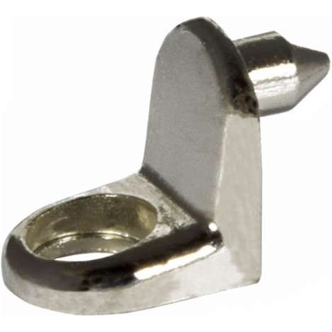 8 PEZZI - REGGI MENSOLE IN METALLO CON EUROVITE - PERNO 5MM - FINITURA NICHELATA (1/2)
