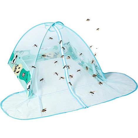Moustiquaire universelle, adaptée aux lits - pliable - portable et respirante - convient à une utilisation en extérieur, sur les terrasses, dans les camping-cars, pour la pêche, dans les jardins, les (1/5)